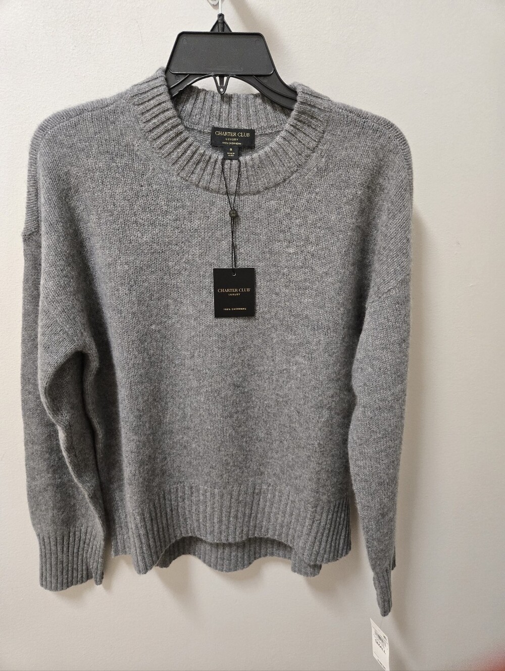 Charter Club Women's Gray Crewneck Sweater